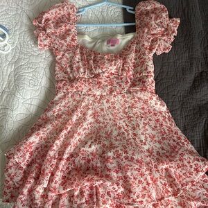 Francesca's Collections Red Floral Mini Dress